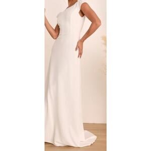 Lulu's Elegant White Maxi Dress